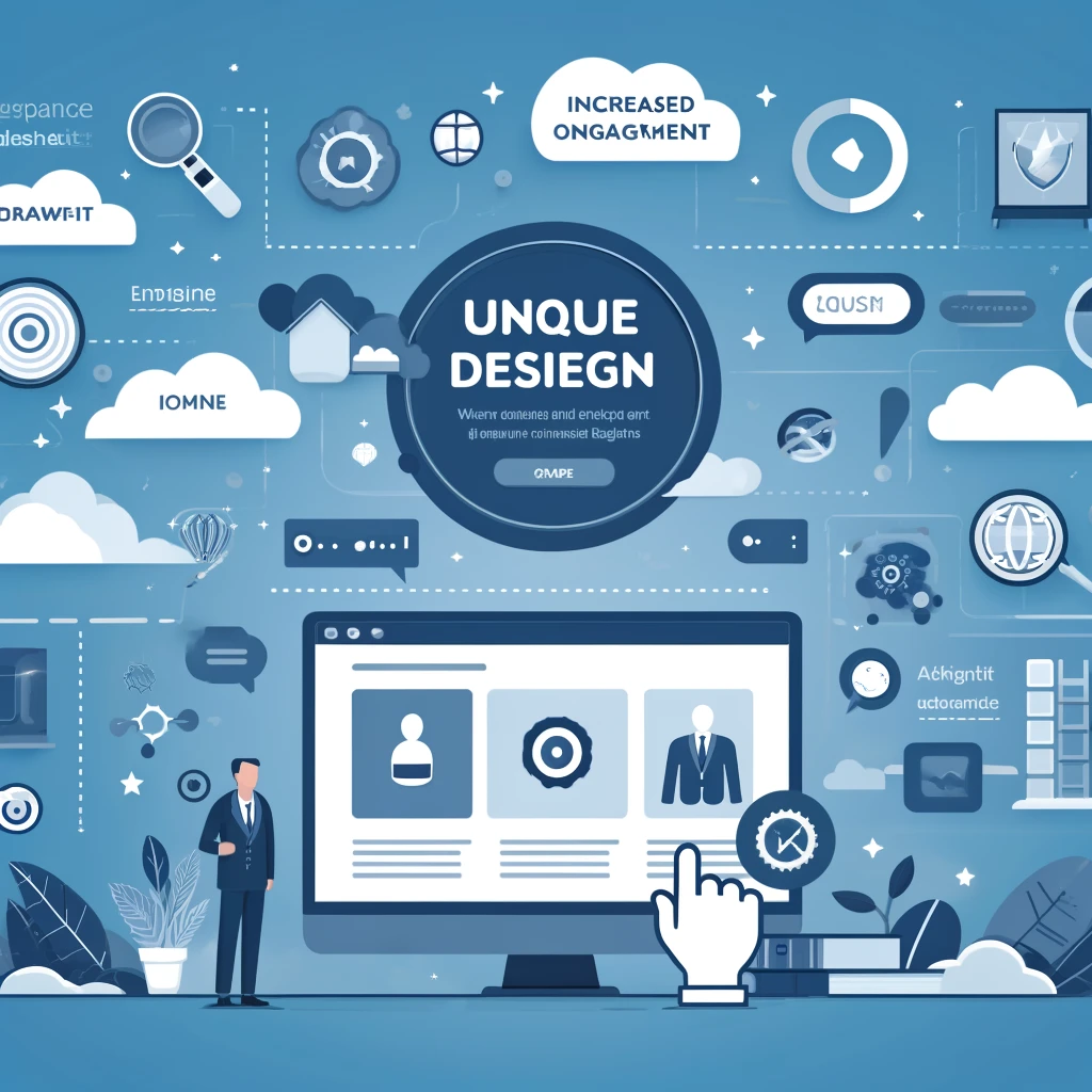 An image of a laptop with a blog tab open, showing the importance of unique design