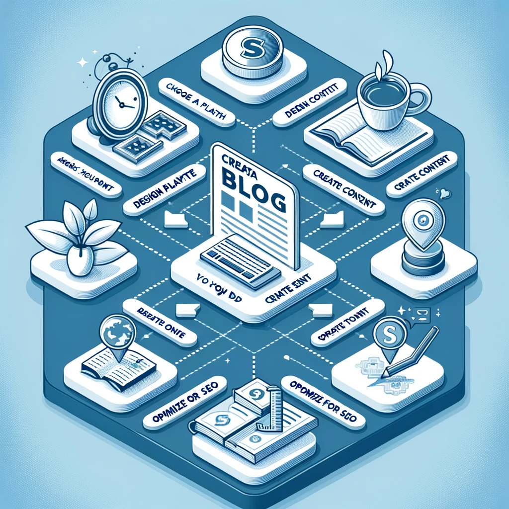 An image of a diagram showing the elements that make up a good blog