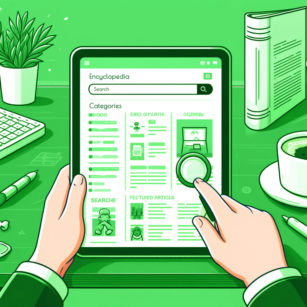 The user is browsing the online encyclopedia on a tablet | SELECTOR.SPACE