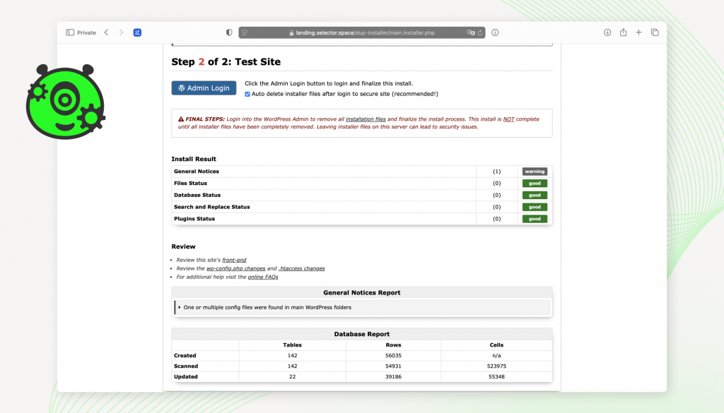 Using the Duplicator plugin | SELECTOR.SPACE