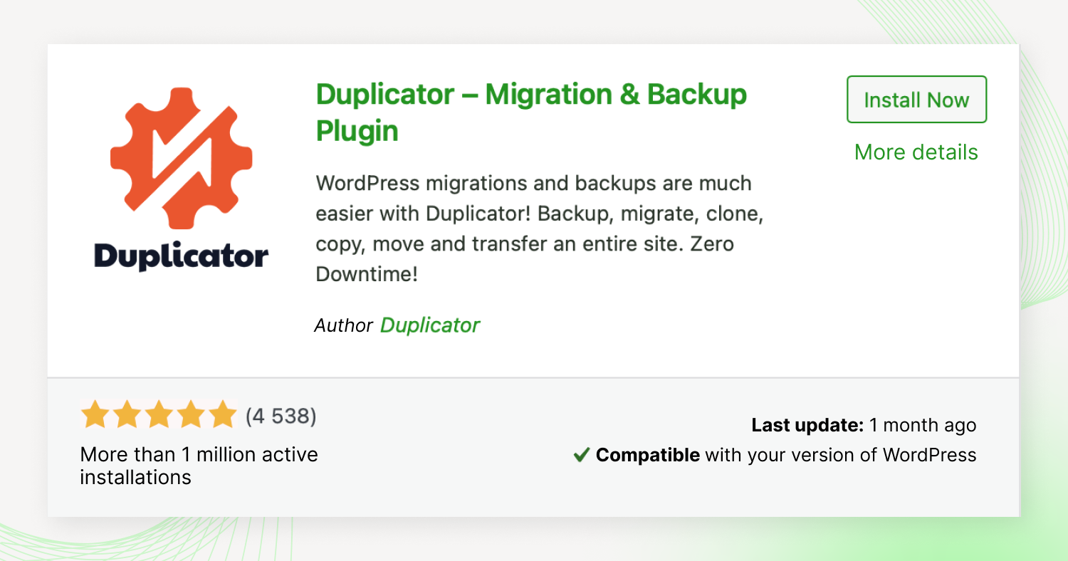 Duplicator plugin – a tool for transferring sites