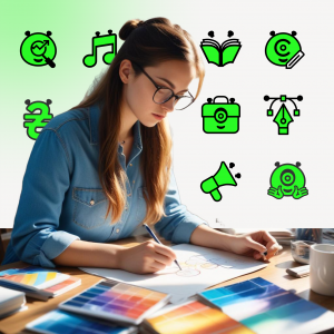 Designer working on a logo | SELECTOR.SPACE