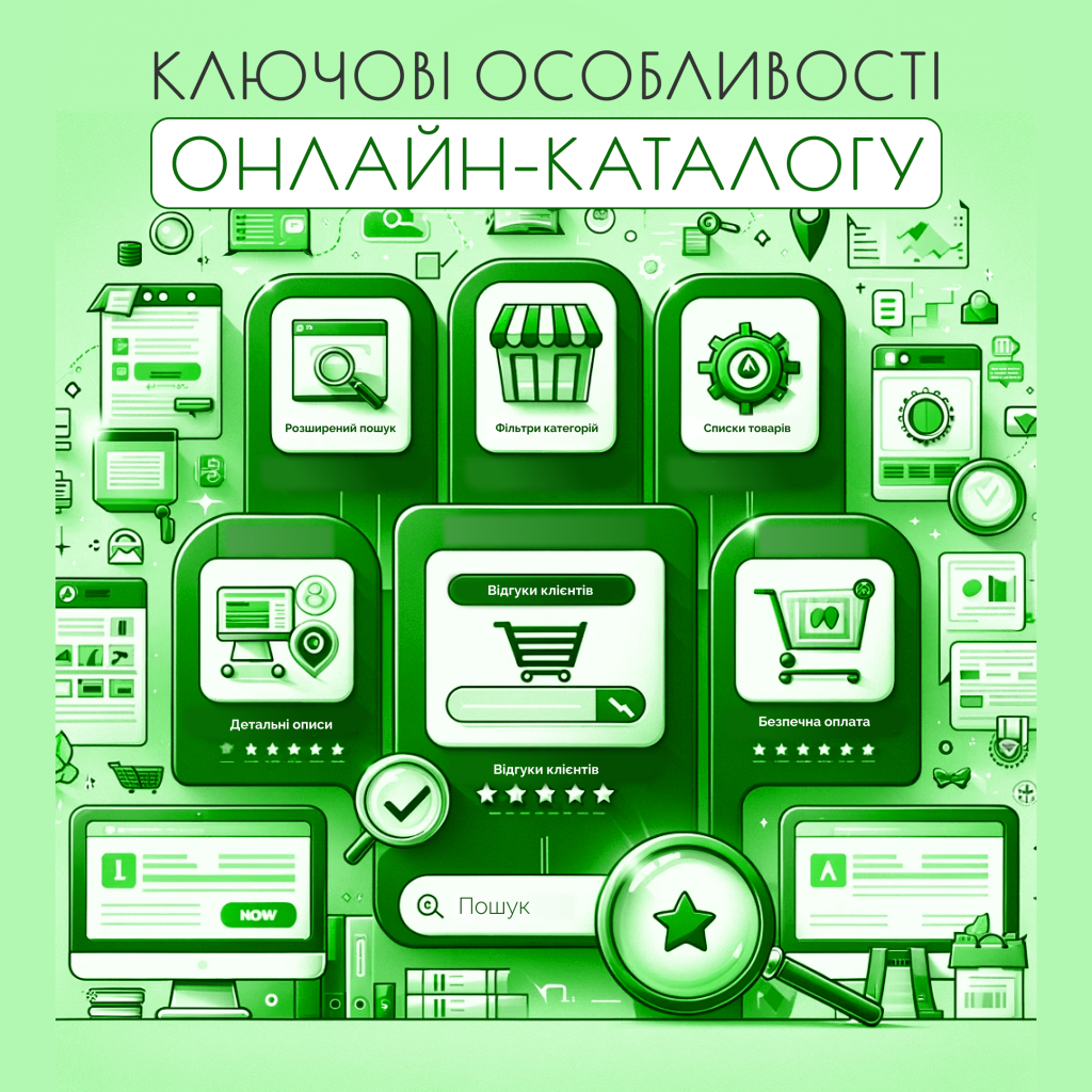 Зображення яке ілюструє ключові особливості інтернет-каталогу товарів та послуг. Ключові особливості інтернет каталогу | СЕЛЕКТОР.СПЕЙС